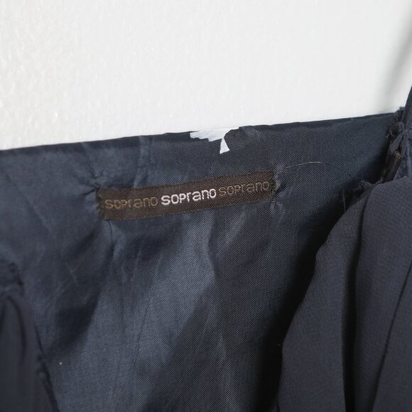 Soprano Ruched Mini Dress Cocktail Navy Sweetheart Neckline Short Boned Bodice - Picture 8 of 12